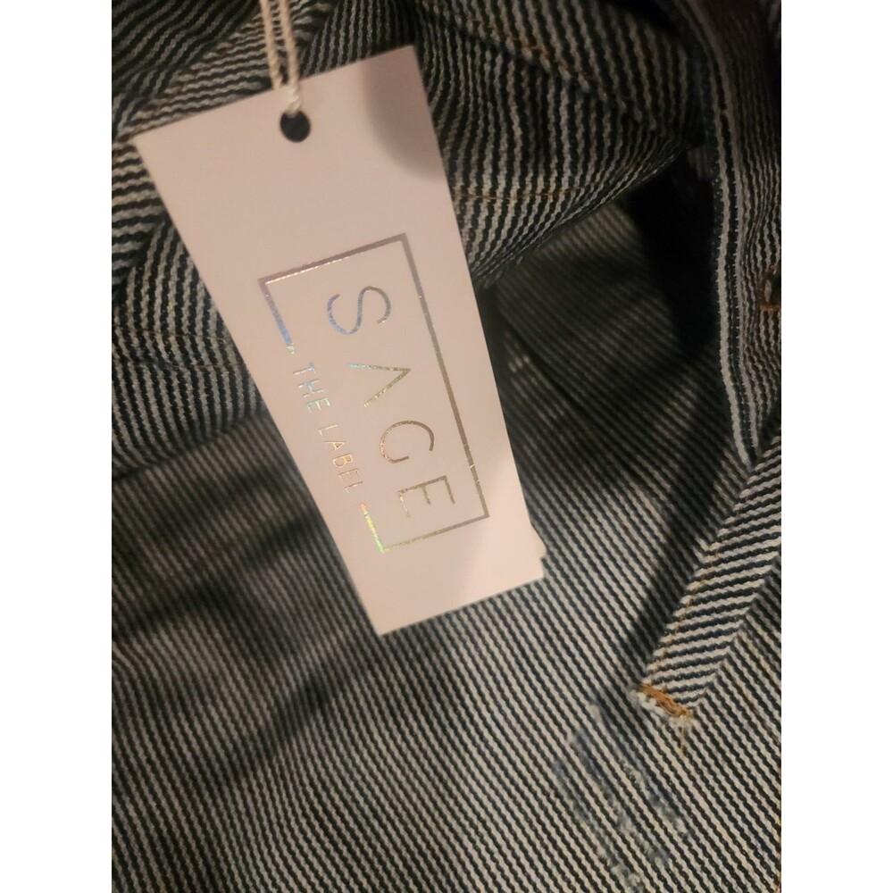 NWT Anthropologie x Sage the Label Mood Ring Striped Denim Overalls Womens Small - Picture 4 of 10